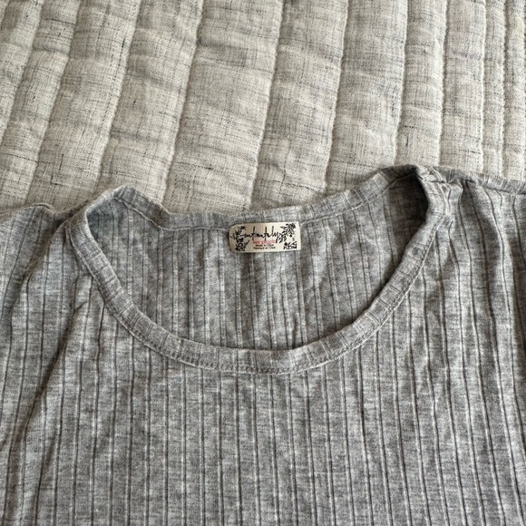 Free People Ribbed Grey Tee - Picture 2 of 2